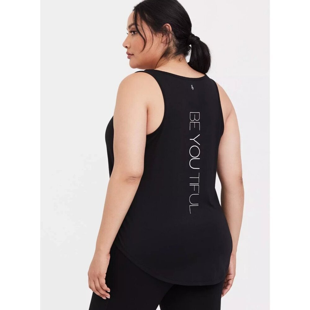 TORRID Active Size 5 (5X) Women's Black 'BeYoutiful' Active Tank‎ Workout